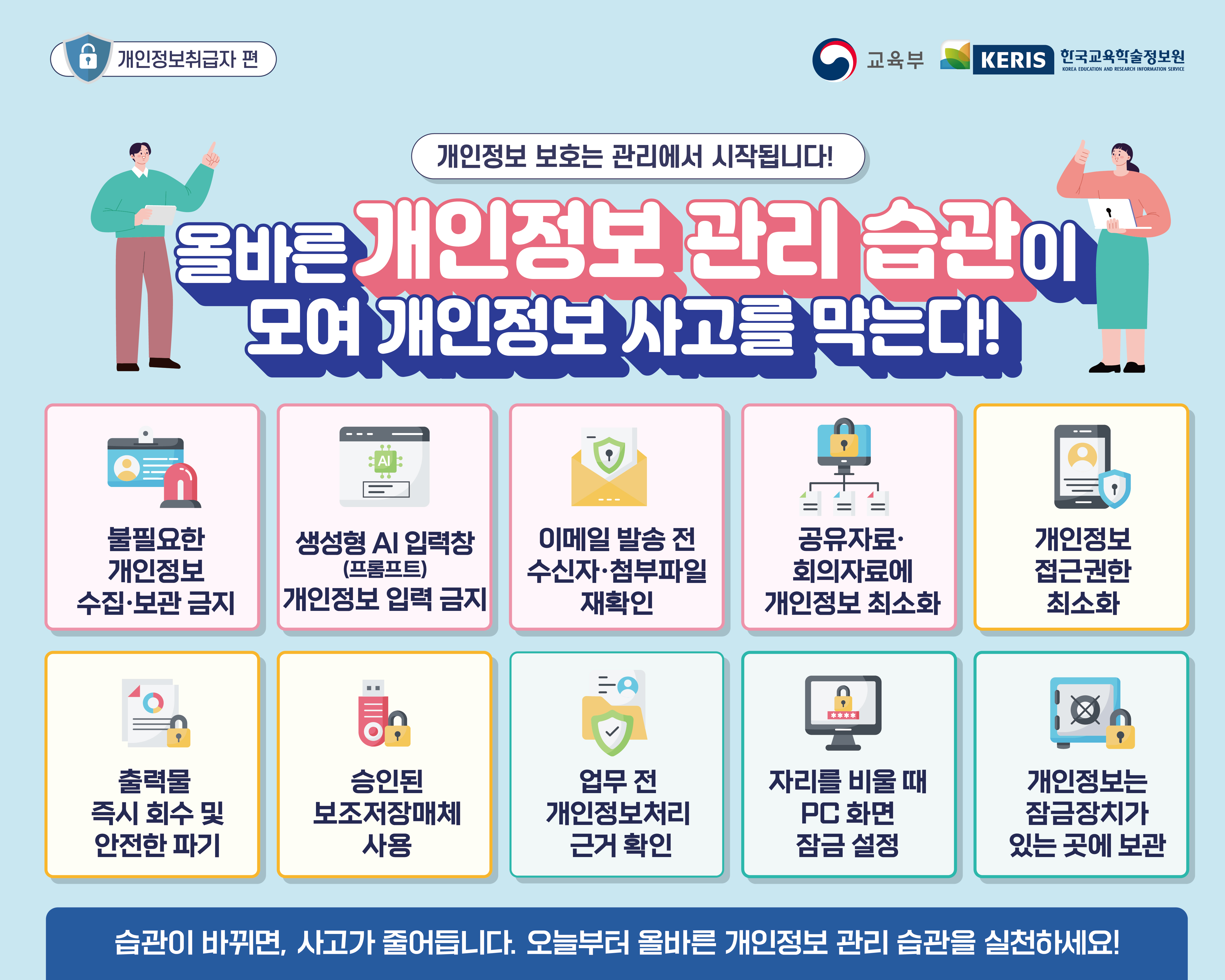올바른 개인정보 관리 습관이 모여 개인정보 사고를 막는다!